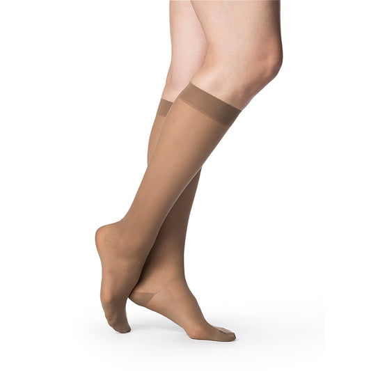 Sigvaris Style 781 Women's Sheer Knee Highs 15-20 mmHg - Sigvaris Style 781 Sheer Closed Toe Knee Highs - 15-20 mmHg Cafe