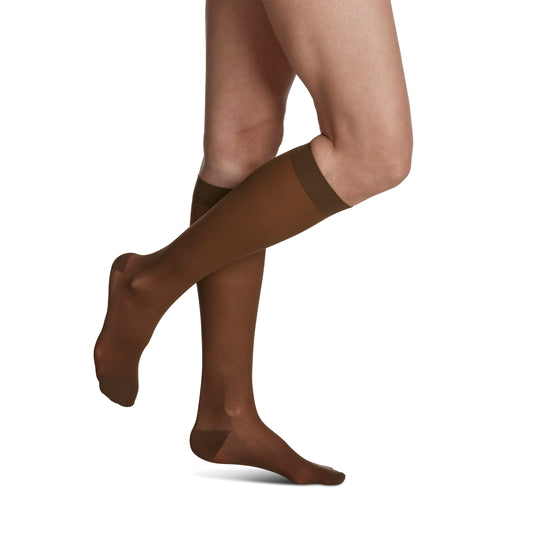 Sigvaris Style 781 Women's Sheer Knee Highs 15-20 mmHg - Sigvaris Style 781 Sheer Closed Toe Knee Highs - 15-20 mmHg Mocha