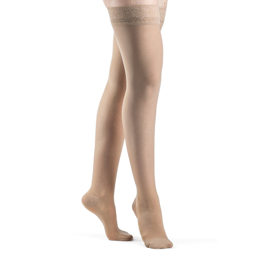 Sigvaris Style 781 Women's Sheer Thigh Highs w/Grip Top 15-20 mmHg - Sigvaris Style 781 Sheer Closed Toe Thigh Highs w/Grip Top - 15-20 mmHg Honey