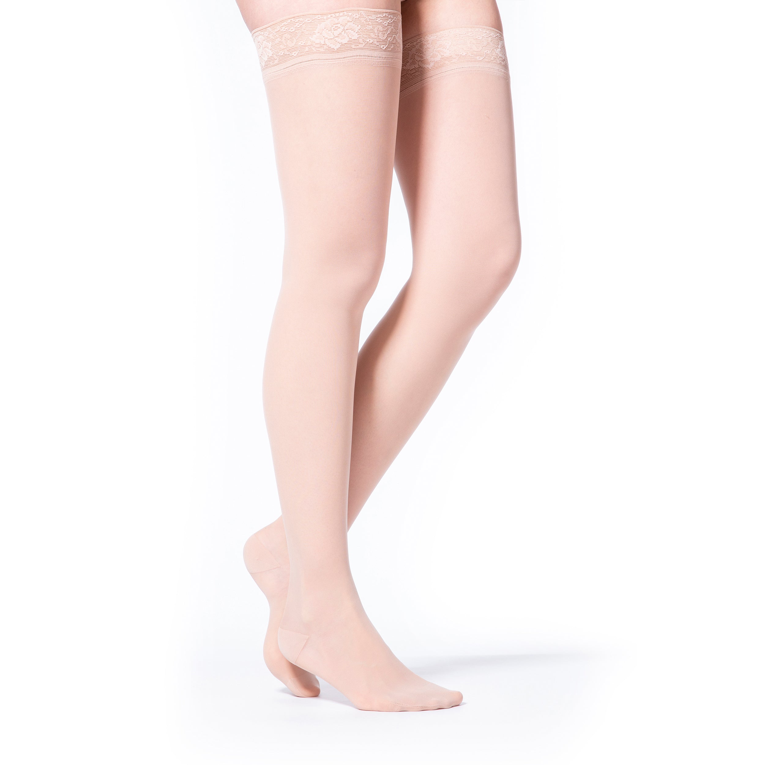 Sigvaris Sheer Women's Thigh High 15-20 mmHg, Open Toe
