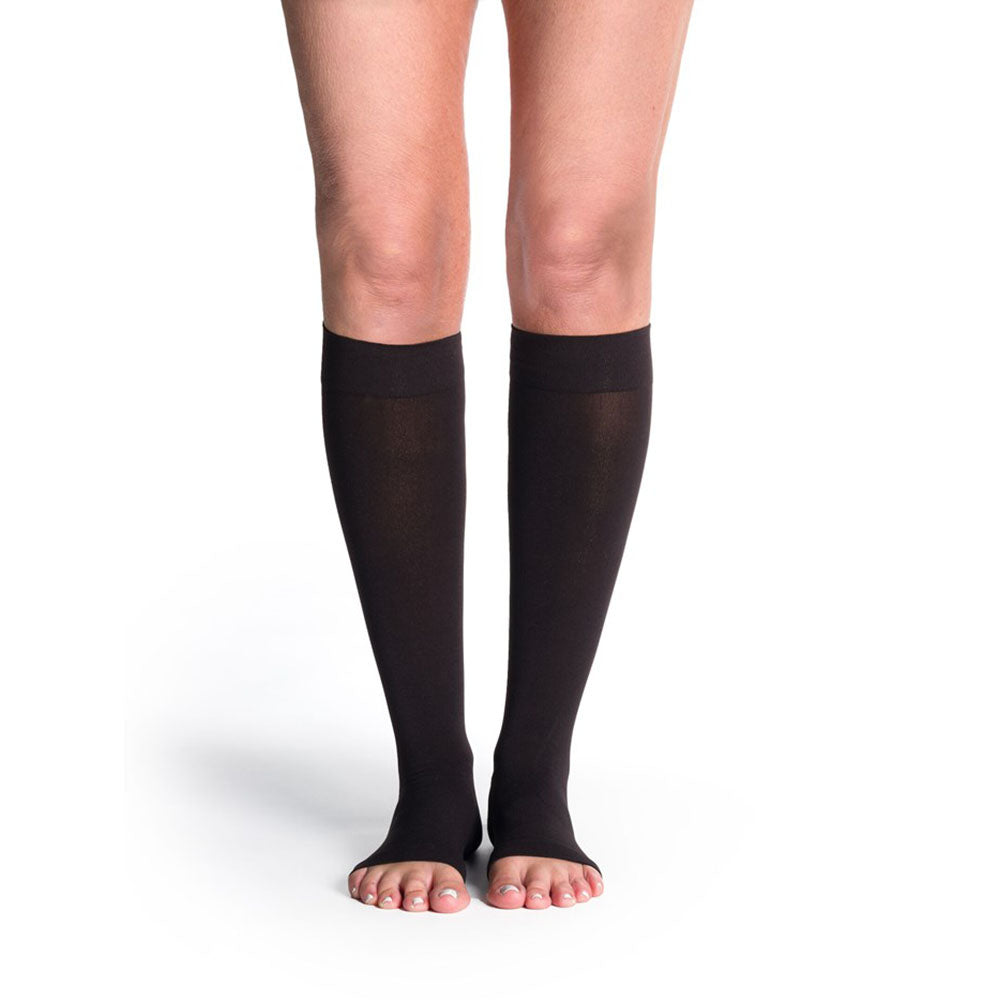 Sigvaris Style 842 Women's Soft Opaque Open Toe Knee Highs 20-30 mmHg