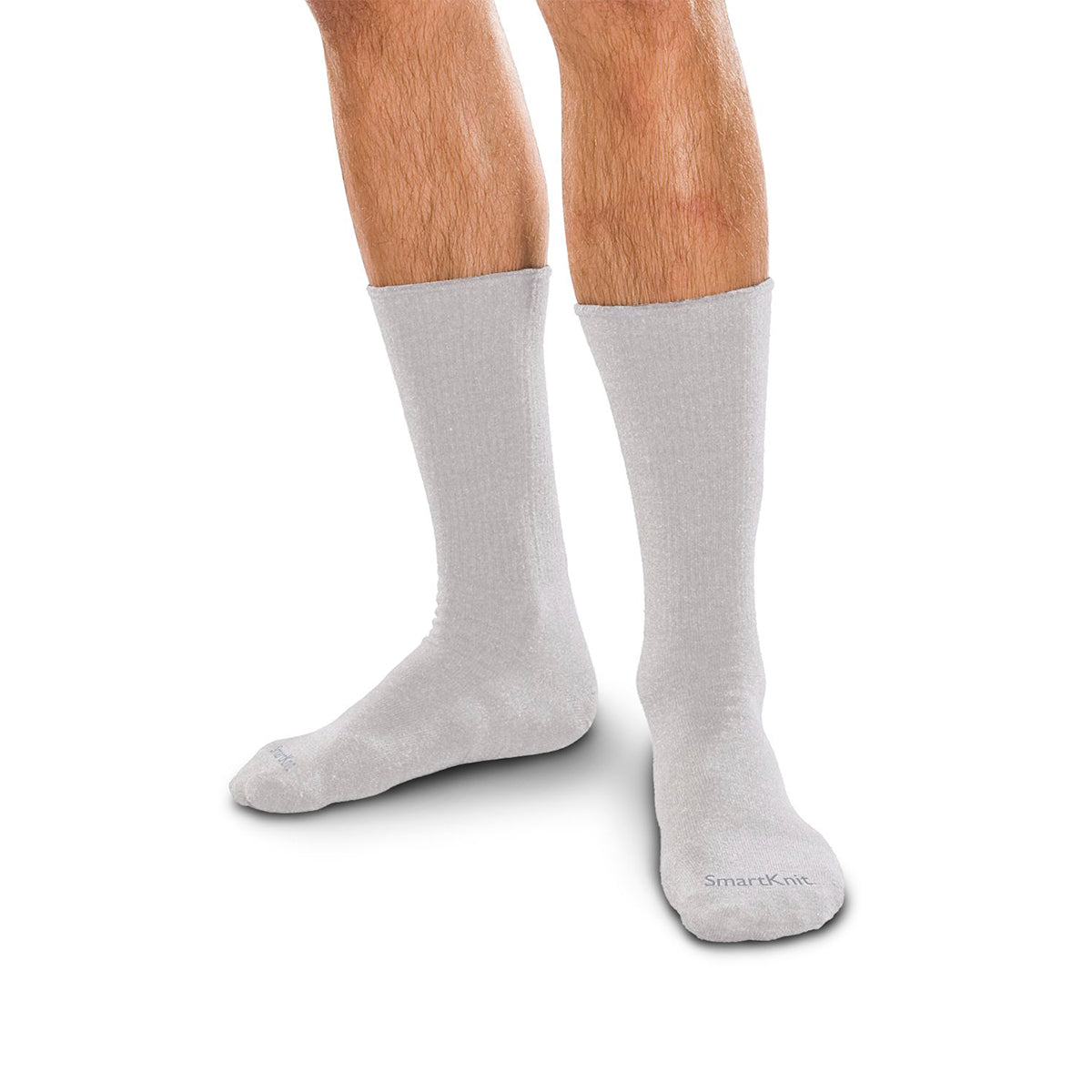 SmartKnit Seamless Diabetic Crew Socks w/X-Static Silver Fibers