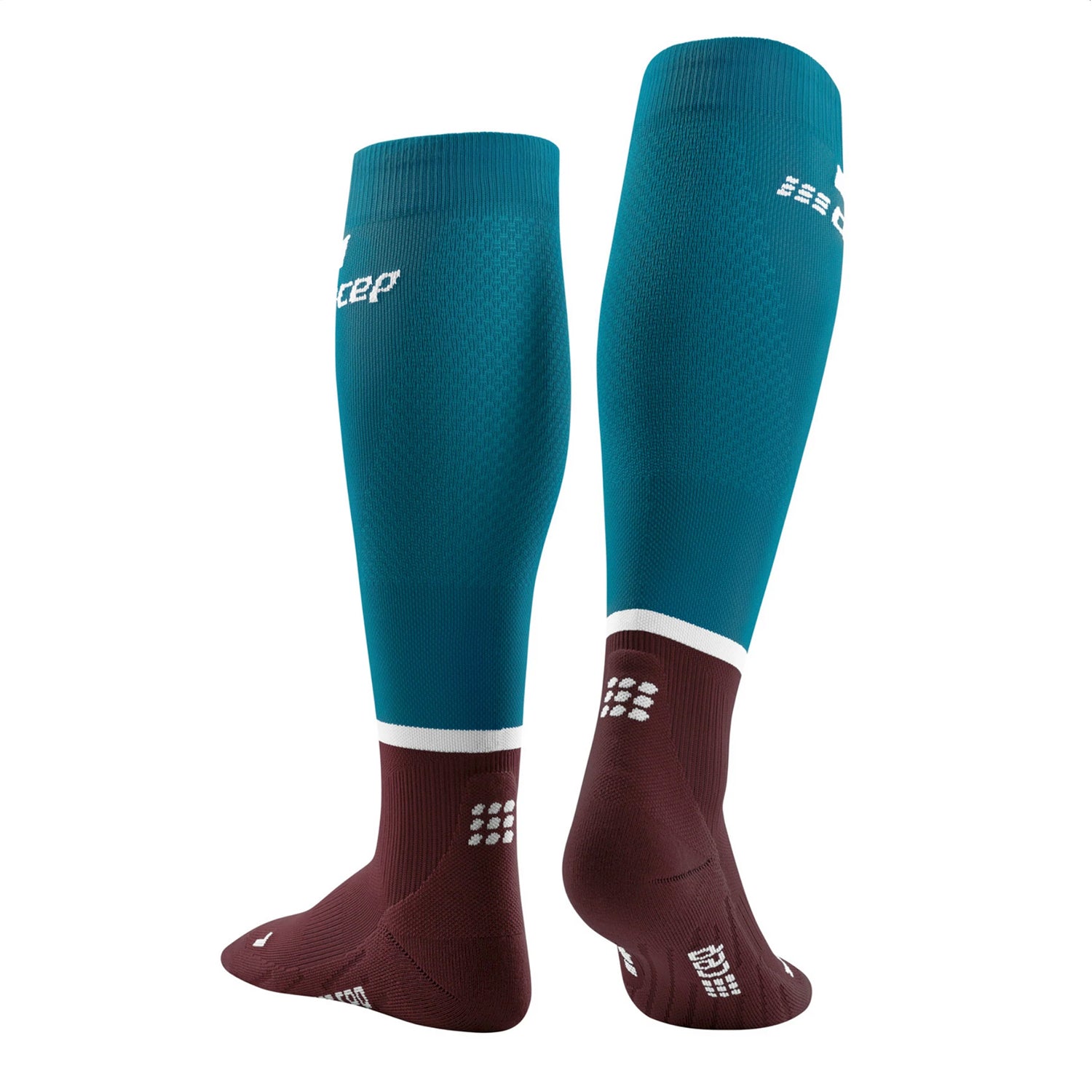 CEP Women's The Run Tall Compression Socks 4.0 Petrol Dark Red