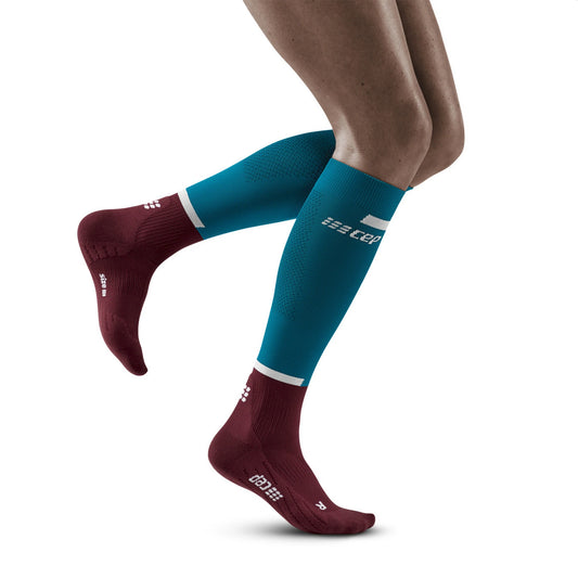 CEP Women's The Run Tall Compression Socks 4.0 - CEP Women's The Run Tall Compression Socks 4.0 Petrol Dark Red