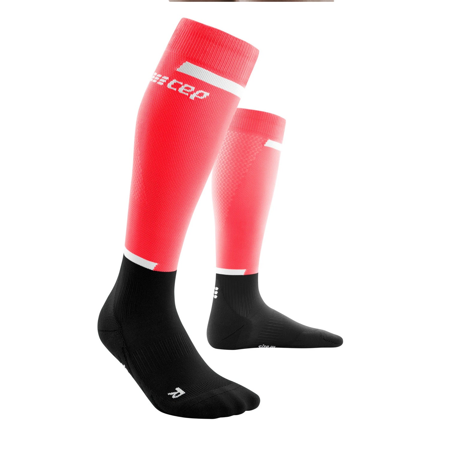 CEP Women's The Run Tall Compression Socks 4.0 Pink Black