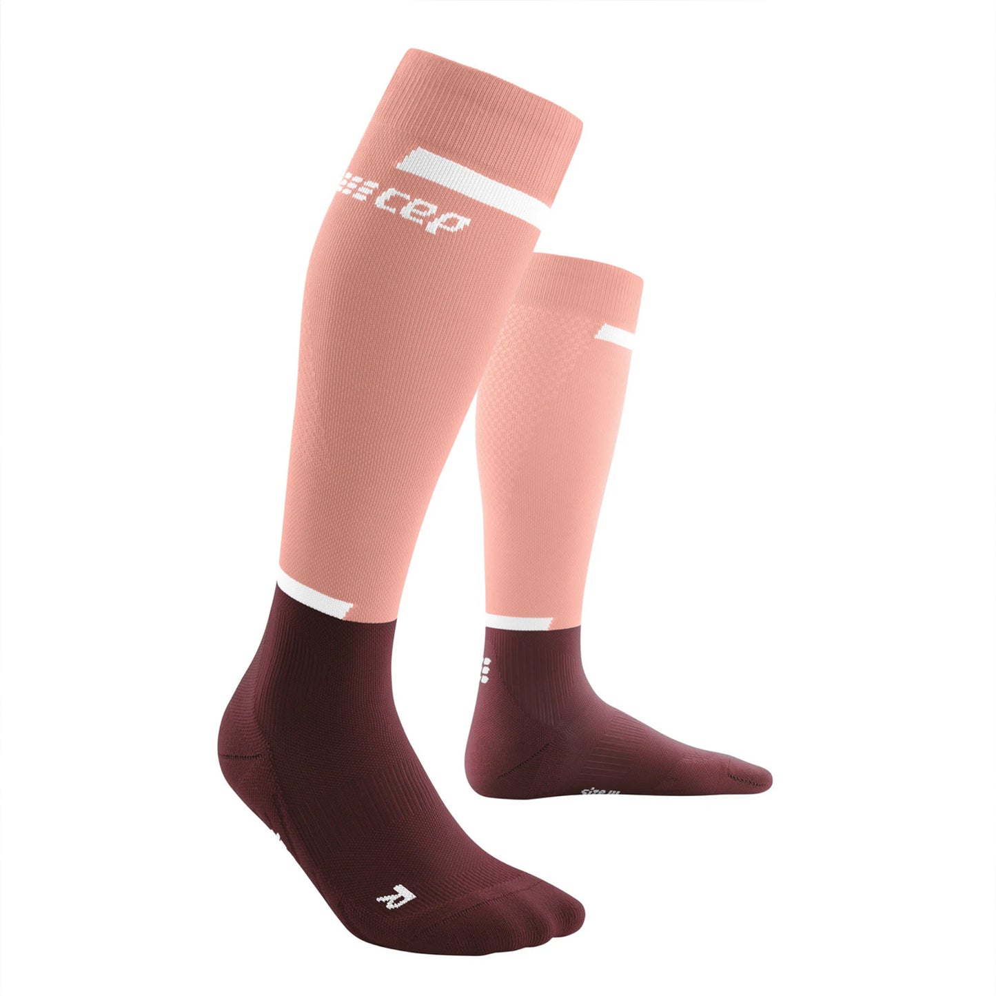 CEP Women's The Run Tall Compression Socks 4.0 Rose Dark Red