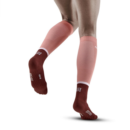 CEP Women's The Run Tall Compression Socks 4.0 Rose Dark Red