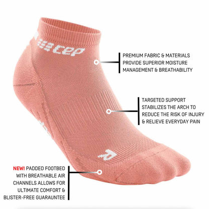 CEP Women's The Run Low Cut Compression Socks 4.0 Rose 