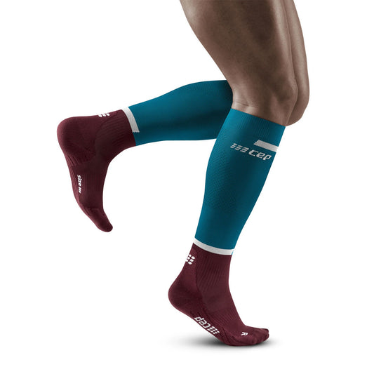 CEP Men's The Run Tall Compression Socks 4.0 - CEP Men's The Run Tall Compression Socks 4.0 Ocean Dark Red