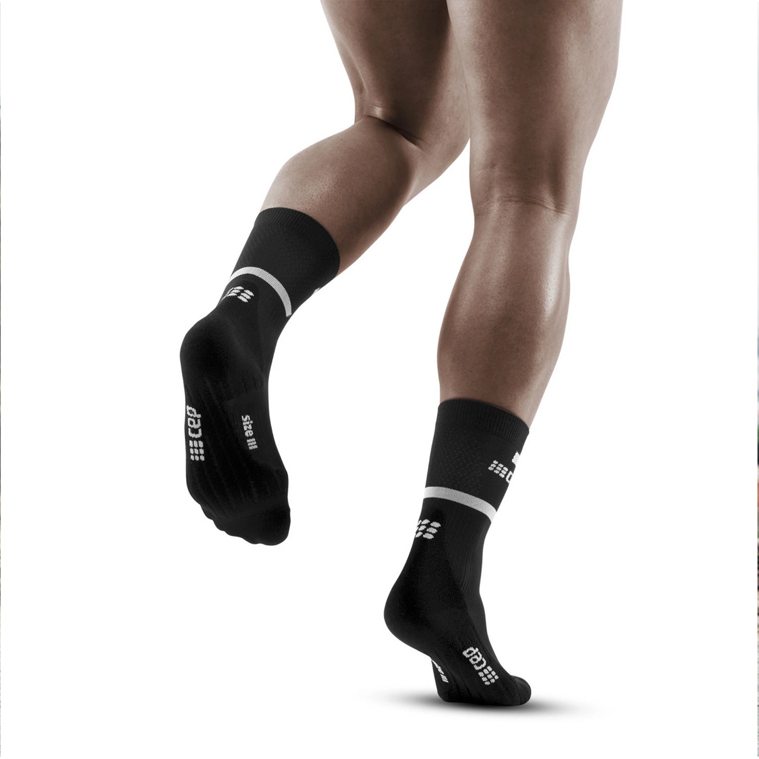 CEP Men's The Run Mid Cut Compression Socks 4.0 Black