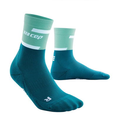 CEP Men's The Run Mid Cut Compression Socks 4.0 Ocean/Petrol