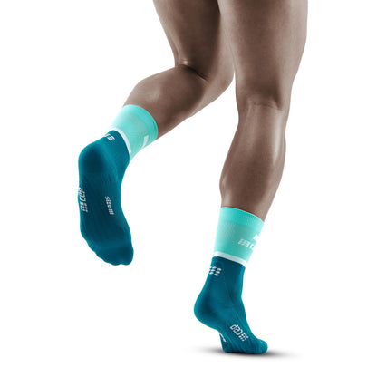 CEP Men's The Run Mid Cut Compression Socks 4.0 Ocean/Petrol