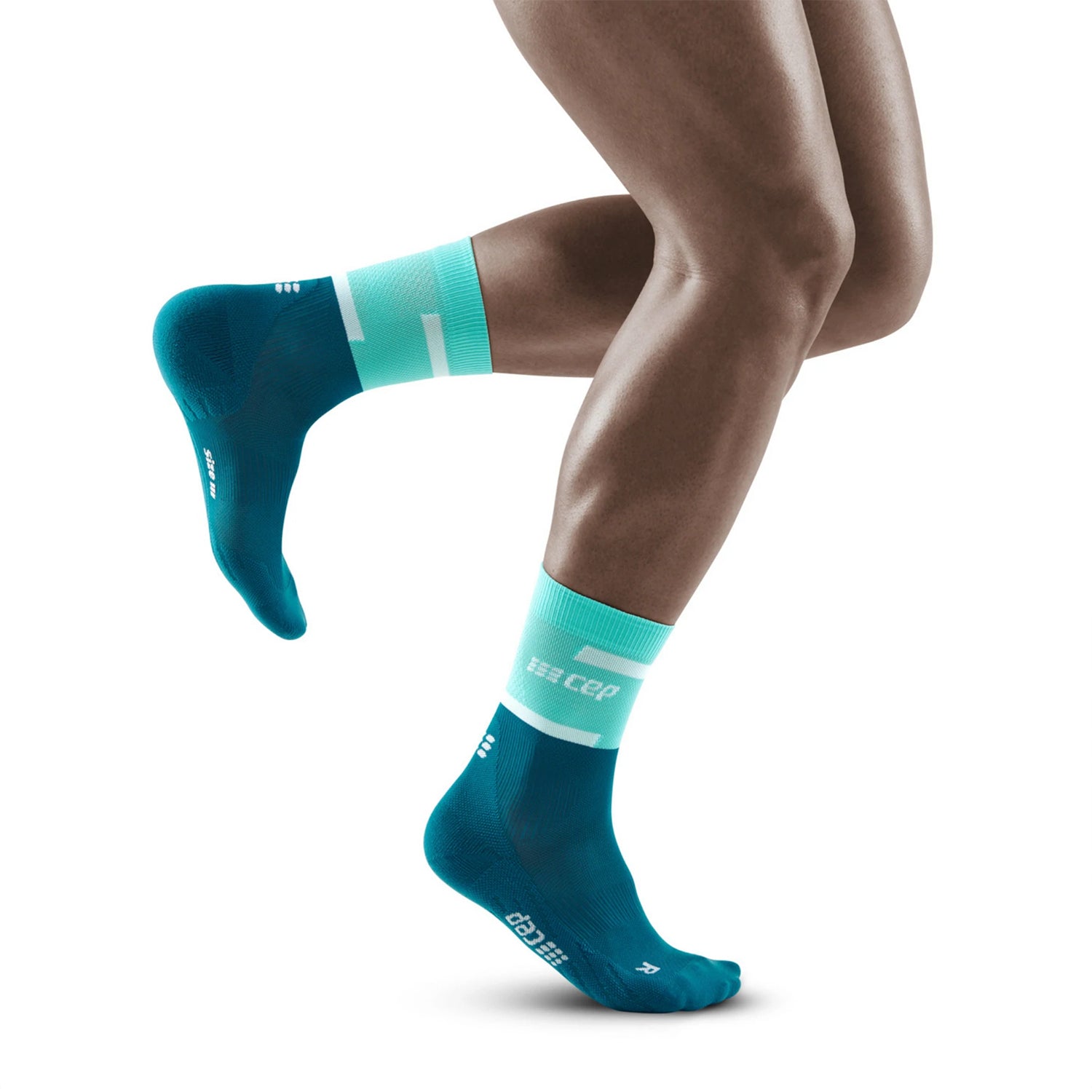 CEP Men's The Run Mid Cut Compression Socks 4.0 Ocean/Petrol