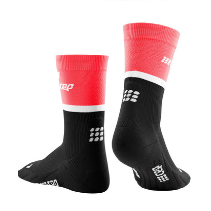 CEP Men's The Run Mid Cut Compression Socks 4.0 Black Pink/Black