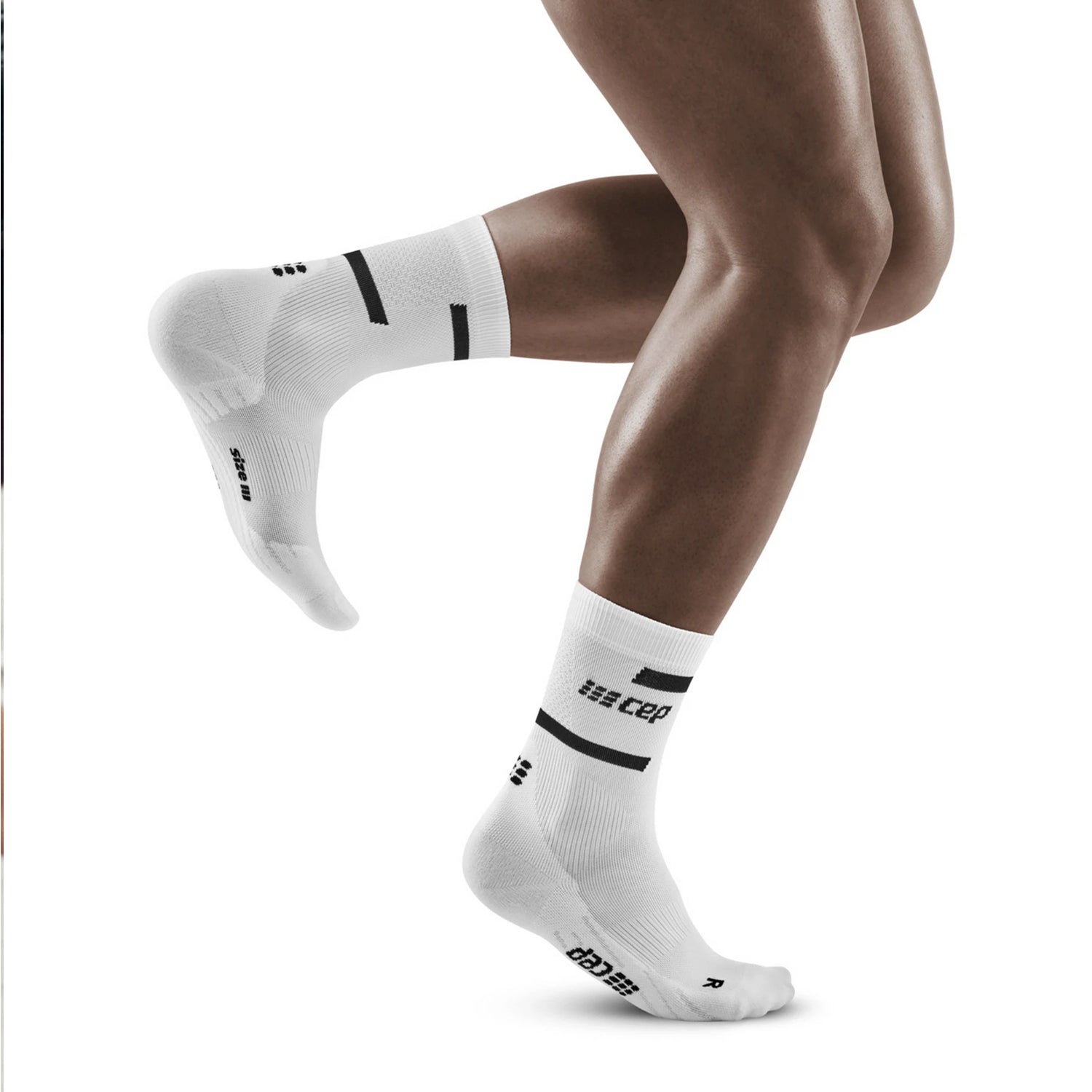 CEP Men's The Run Mid Cut Compression Socks 4.0 Black White