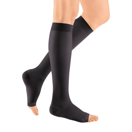 Mediven Sheer & Soft Open Toe Knee Highs 15-20 mmHg - Medi Sheer & Soft Open Toe Knee Highs -15-20 mmHg - Ebony