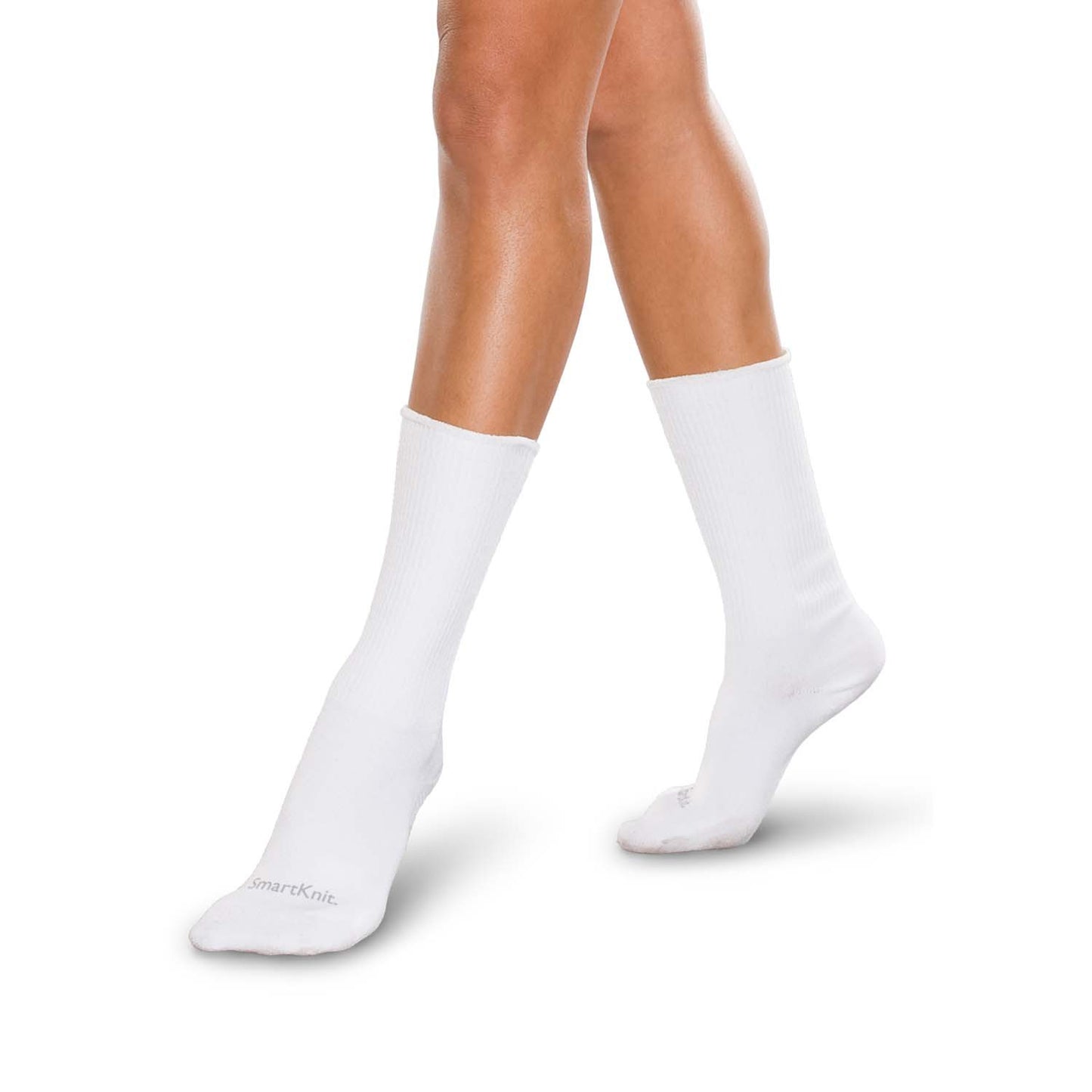 SmartKnit Seamless Wide Diabetic Coolmax Crew Socks